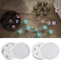 Dice Molds Box with Lid for Resin Casting Resin Molds Silicone DND Dice Holder Silicone Molds for Storing DND Dice Set
