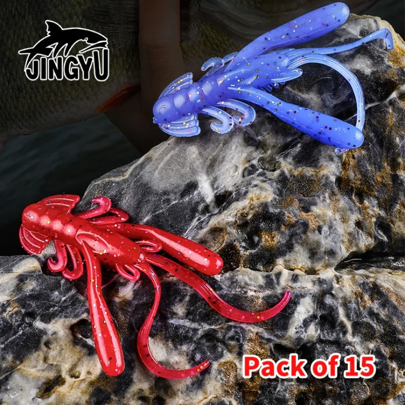 

2025 New Crawfish Lure Saltwater Fishing Texas Rig Weedless Soft Plastic Bait Lure 82mm 16pcs Bellows Claw Soft Baits Crawfish