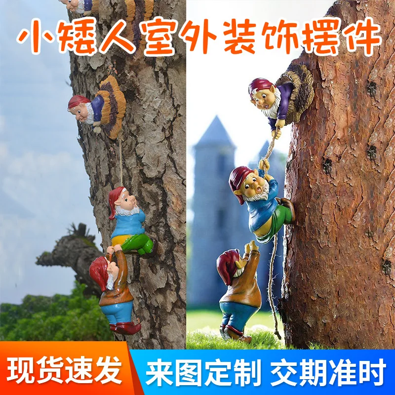 

Cross-Border Resin Climbing Rope Dwarf Outdoor Miniature Landscape Dwarf Garden Decoration Ornament Garden Courtyard Craft
