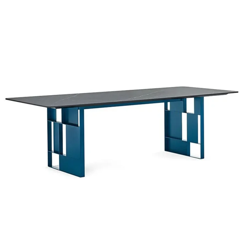 Italian light extravagant baking paint table rock board dining table modern simple desk personal computer desk