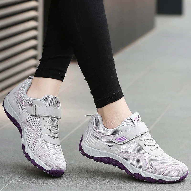 Women Outdoor Sports Casual Shoes Ultralight Trendy Sneakers  Lace-up Gym Running Shoes Comfortable Female Walking Shoes