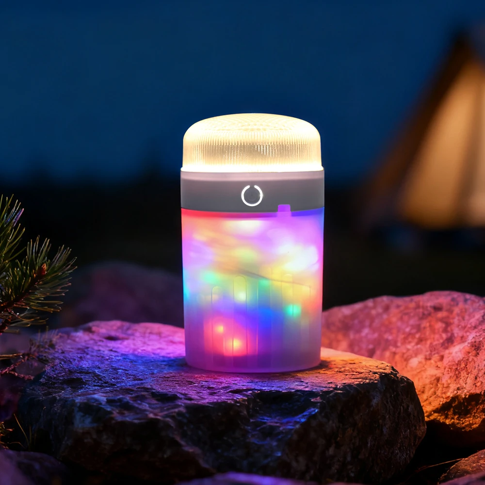 

Кемпинговые фонари Перезаряжаемая светодиодная лампа RGB Магнитное притяжение Кемпинговый фонарь Power Bank USB/Type C Светодиодный ночник