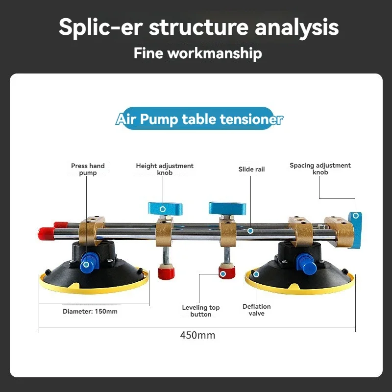 

Rock Slab Joint Quartz Stone Table Vacuum Adsorption Joint Pump Splicer Tool Adjustable Suction Cup Marble Background Wall Joint