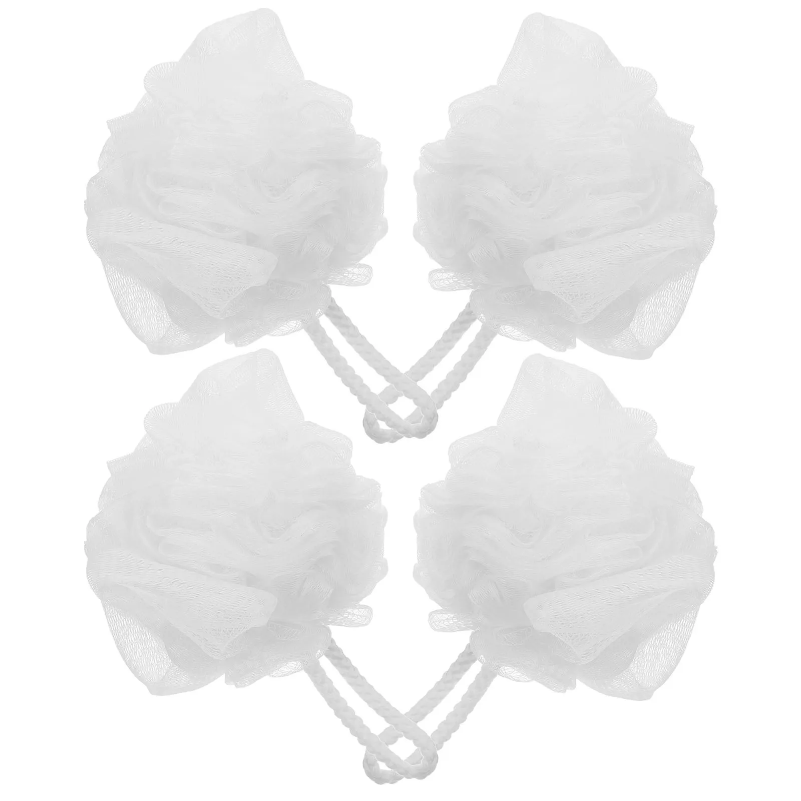

4Pcs Bath Flower Ball Thick Soft Mesh Shower Sponge Body Exfoliator Deep Clean Rich Foam Bathing Experience for Women and Men