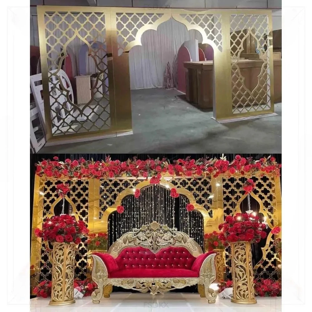 Luxury Gold Acrylic Party Backdrop Arches Good Price Arc Arch Wedding Backdrop Stage Decoration