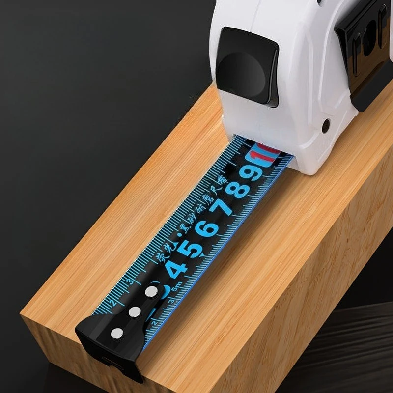 شريط فولاذي كلاسيكي ذاتي القفل بالضوء الأزرق مقاس 5 م/7.5 م/10 م لبناء الديكور واسع للغاية وسميك للغاية