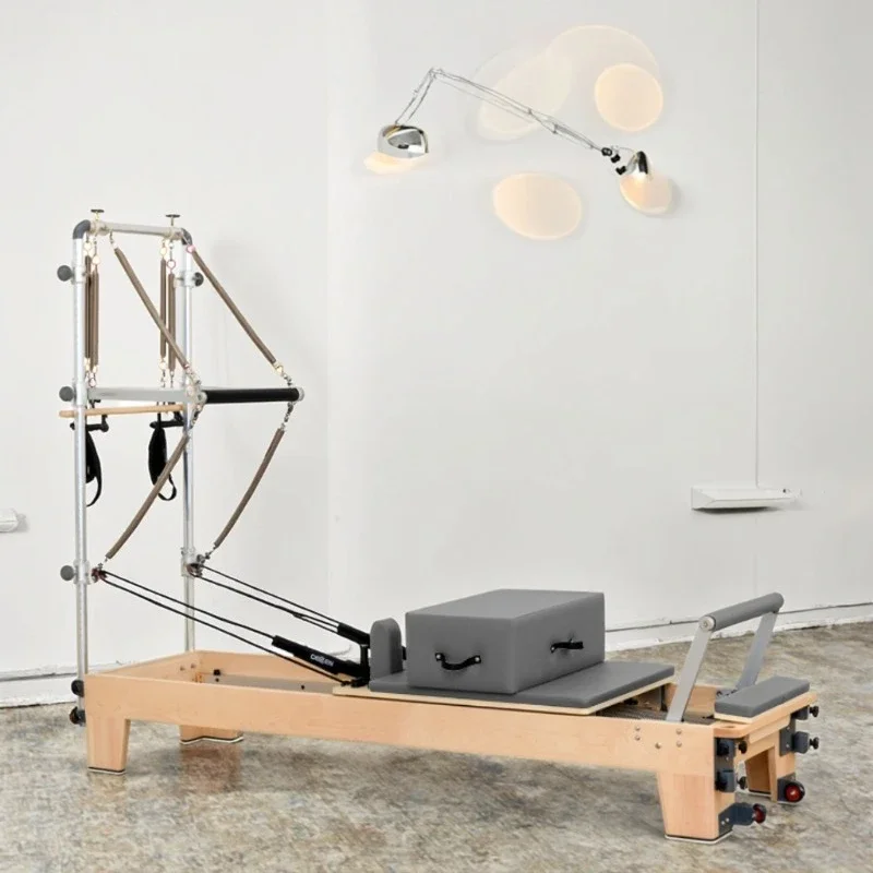 

XMSJ Equipo De Pilates 2 En 1 Con Torre | Reformer De Madera De Arce Para Casa Y Estudio | Envío Directo