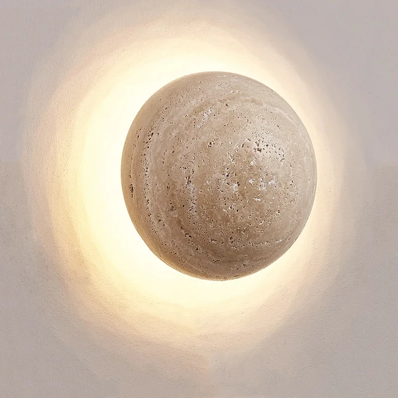 Imagem -02 - Nordic Cream-estilo Bedside Wall Lamp Led Yellow Cave Stone Sala Corcorredor Decoração da Escada Luz da Parede Semi-circular Quarto