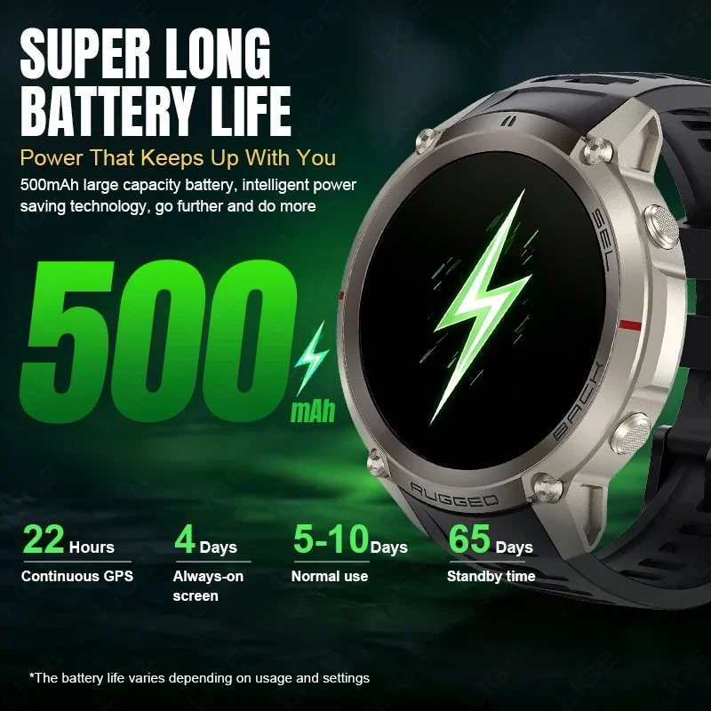 GPS Men 52mm Military Smart Watch Offline Map Outdoor Navigation Compass Barometric Altimeter 5ATM Waterproof Sport Smartwatches