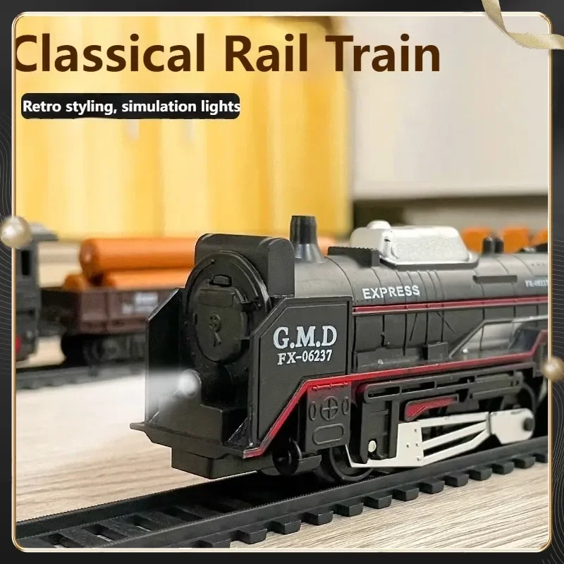 Zestaw kolejek elektrycznych z symulacją świateł pociągu, model kolejki szybkiej, zabawka dla chłopców i dziewczynek w wieku od 3 do 6 lat, rok 2025.