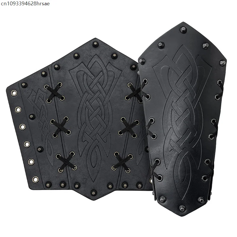 1/2 Pcs 중세 PU 가죽 갑옷 팔 워머 레이스 업 바이킹 해적 기사 건틀릿 팔찌 Bracer Larp 코스프레 액세서리