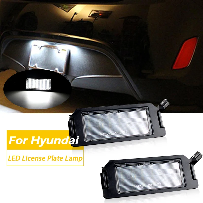 Luz LED para matrícula de coche, 2 uds., 12V, Canbus, chips blancos 18SMD para Hyundai I20 Veloster FS XG30 Terracan HP Coupe GK