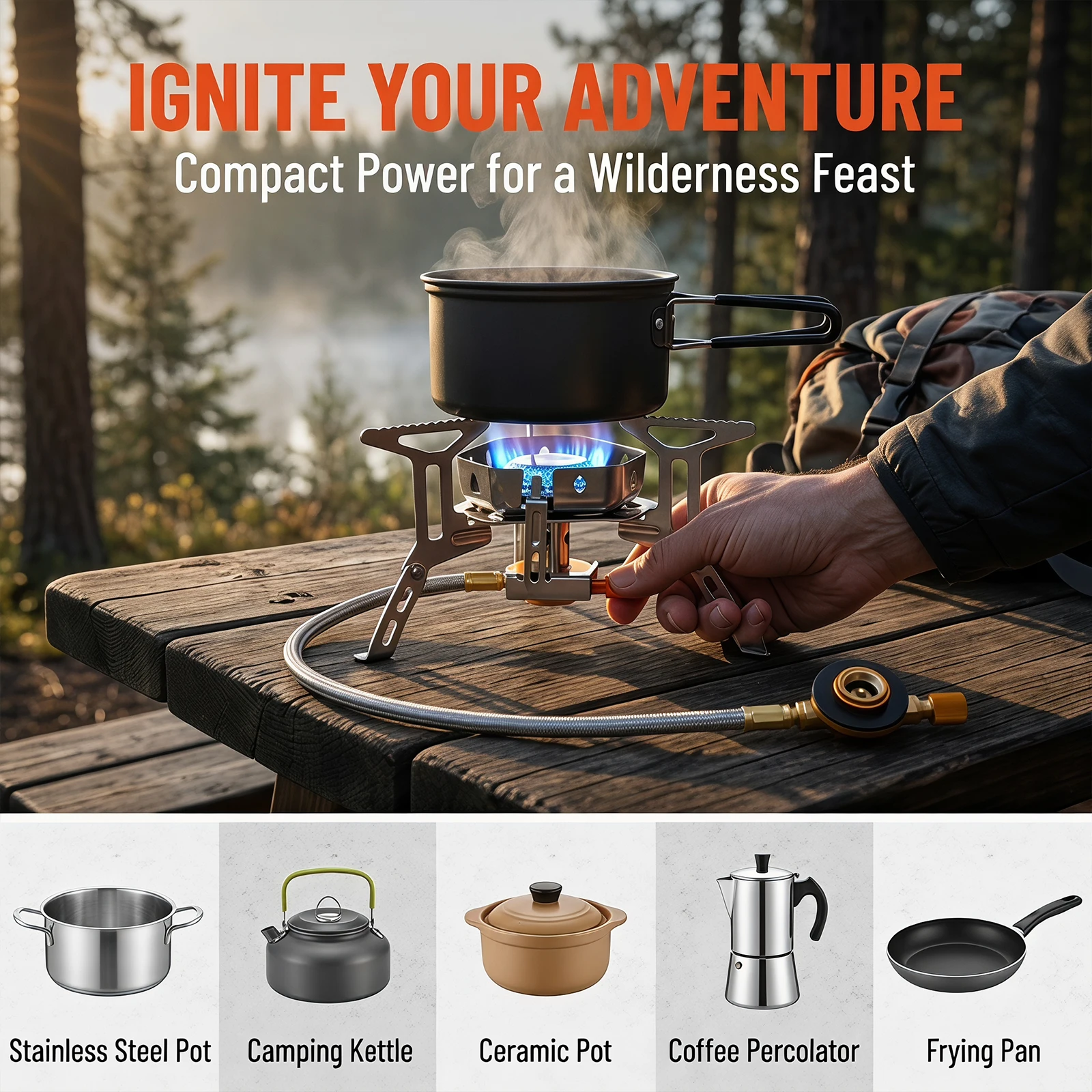 Camping Windproof Burner With  - Camping Cooking Fire Stove recension och pris
