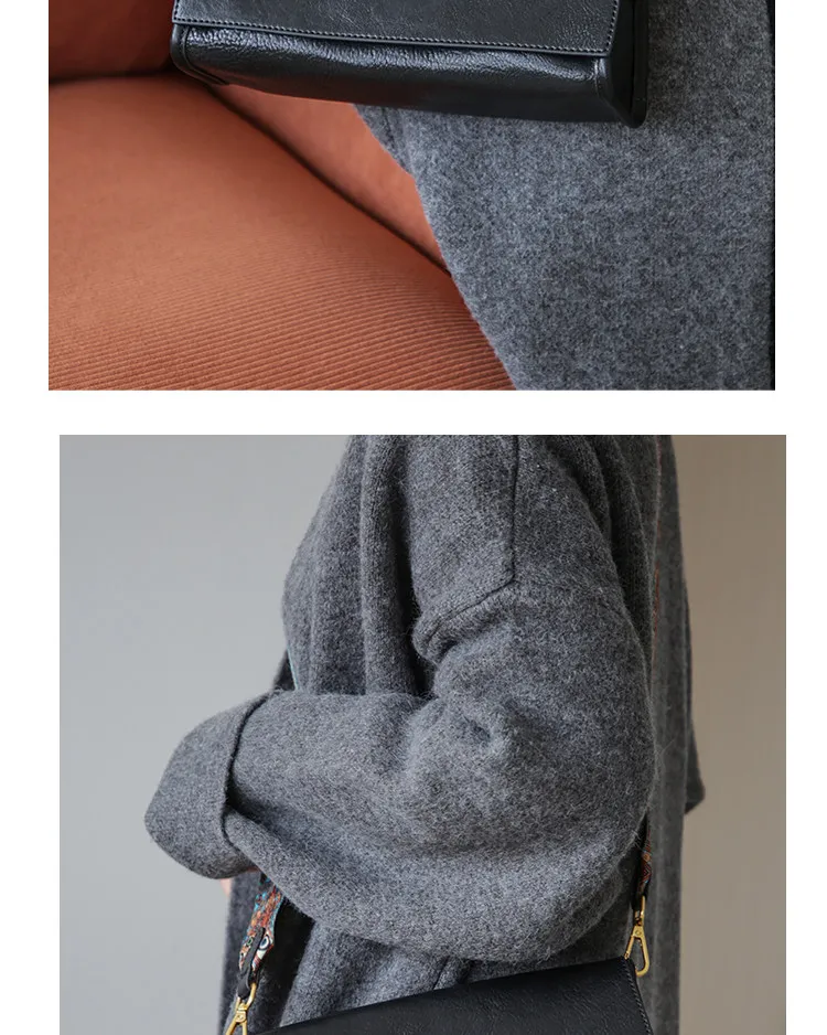 Einfache, lässige Damen-Umhängetasche aus pflanzlich gegerbtem Rindsleder, luxuriöse, weiche Echtleder-Handtasche für den Wochenend-Shopping-Besuch. – Detail 11