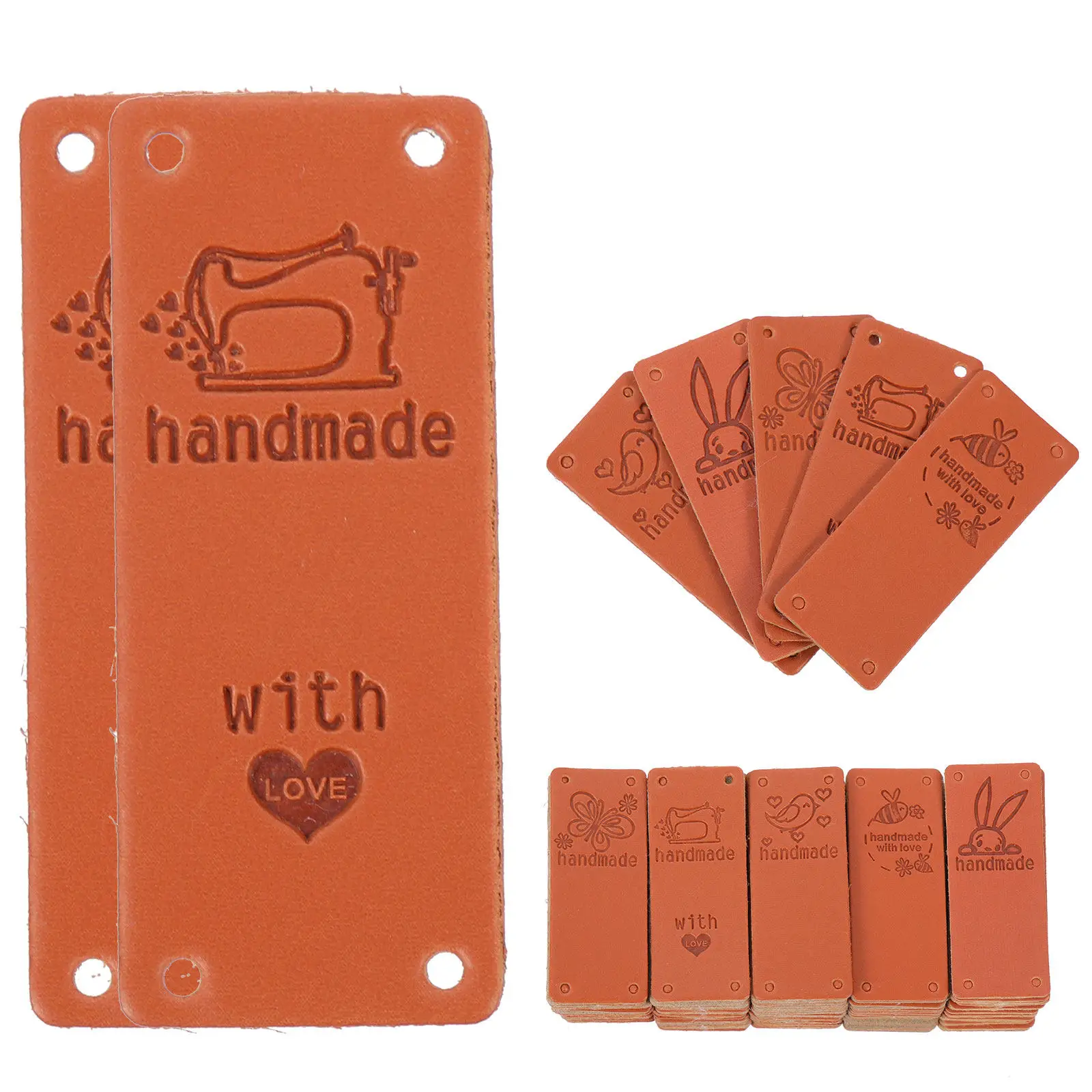 100Pcs High-Quality Embossed Clothing Labels Color-Changing Custom Name Tags for Jeans Shirts Coats Bags Sewing view 5