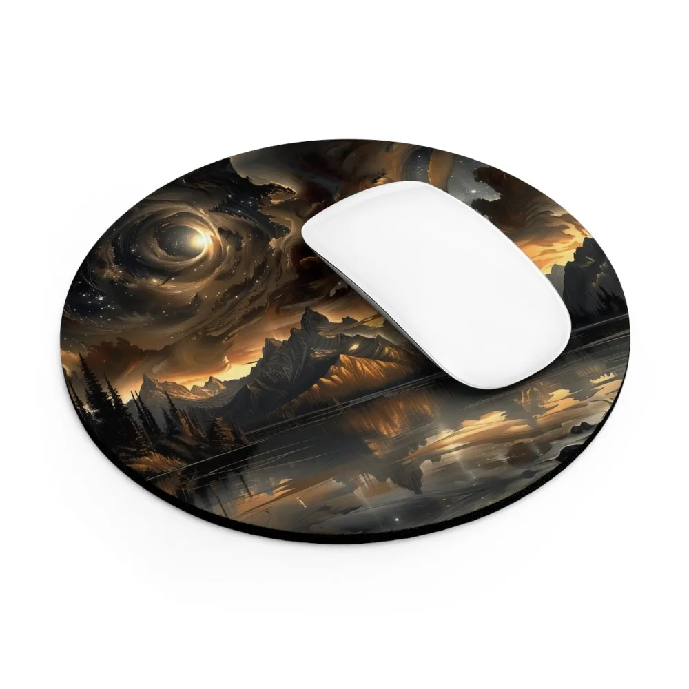Artistic Landscape Round MousePad Durable Office Deskpad Card GameMat For Parties Home&Office Compute PC Gaming  DeskMat Playmat