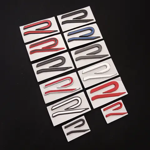 3D Metal R Logo Badge Emblem Car Body Tail Trunk Decals Sticker For VW Volkswagen GTI R Rline Golf Beetle Passat Sharan Jetta