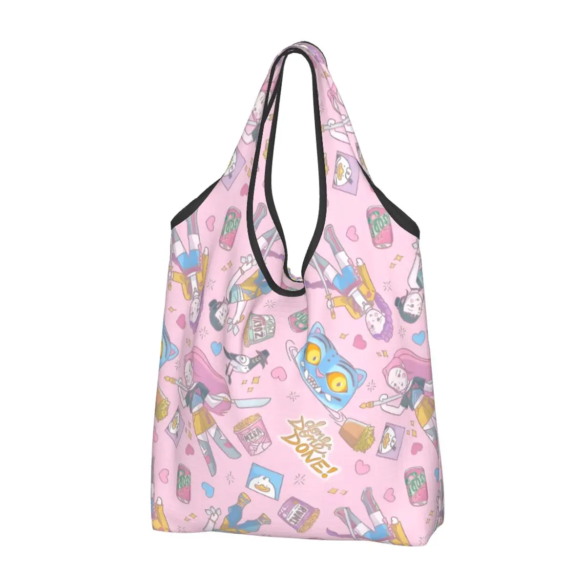 sacola-de-compras-personalizada-kawaii-kpop-hunter-demons-bolsa-de-ombro-portatil-huntrix-grocereries-shopper