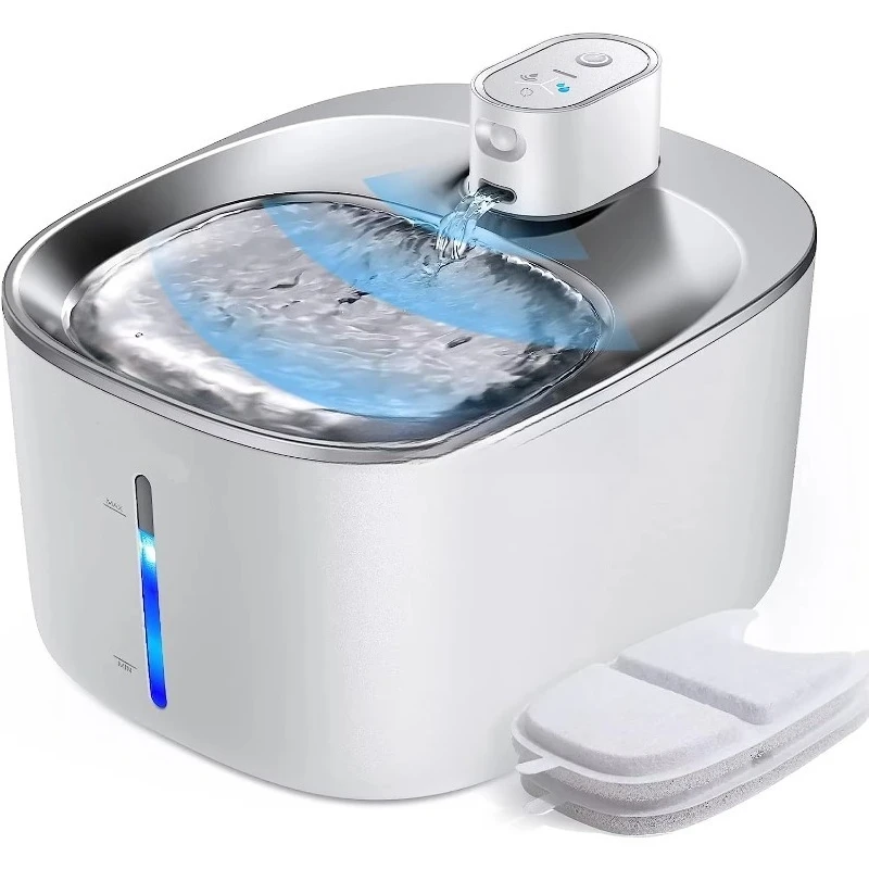 Stainless Steel Pet Water Bowl Electric Automatic Sensor Cat Water Dispenser Wireless Smart Pet Water Fountain
