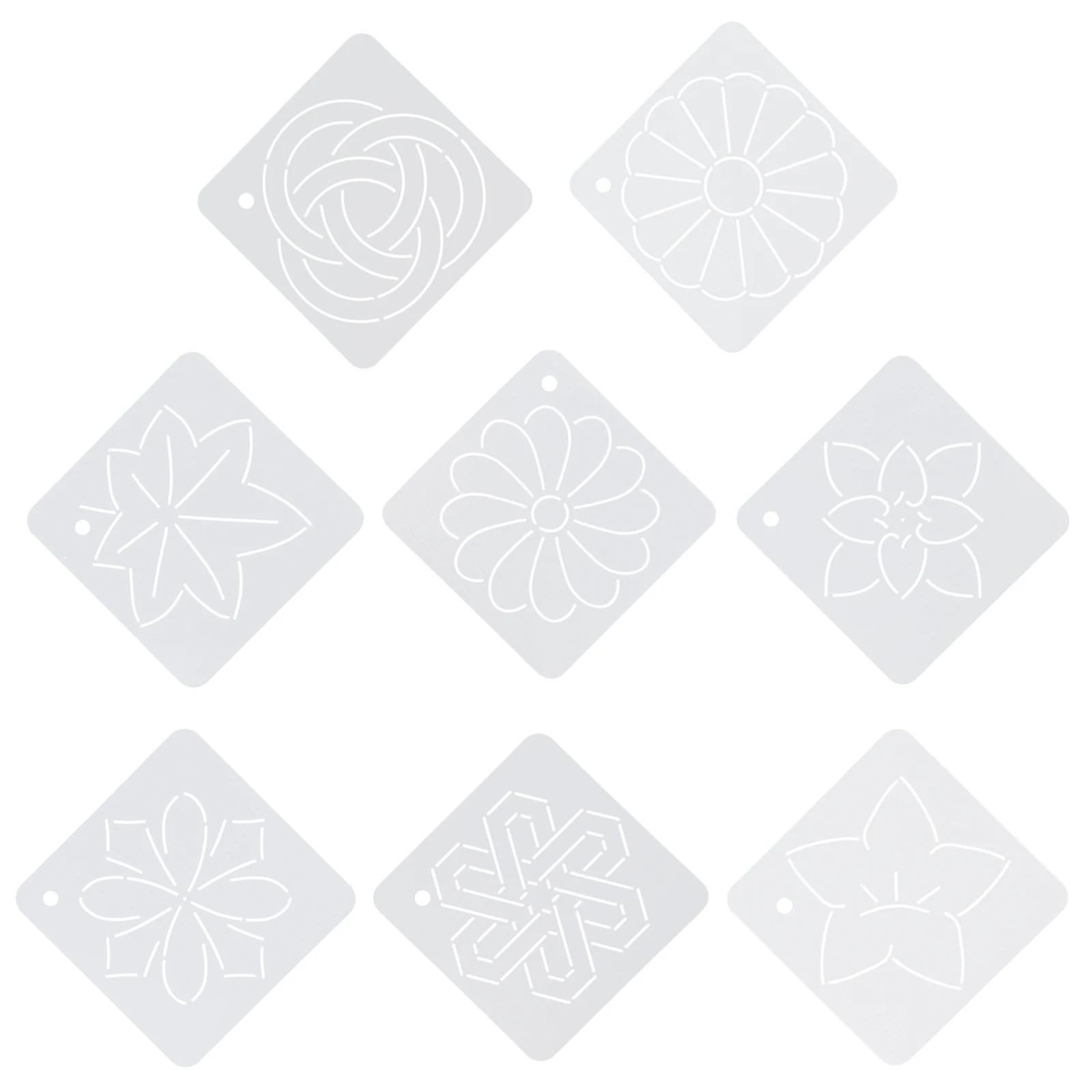 

8 Pcs Quilting Stencils Sewing Templates Embroidery Patchwork Stencil Flower Design Fabric DIY Projects Painting Stencil