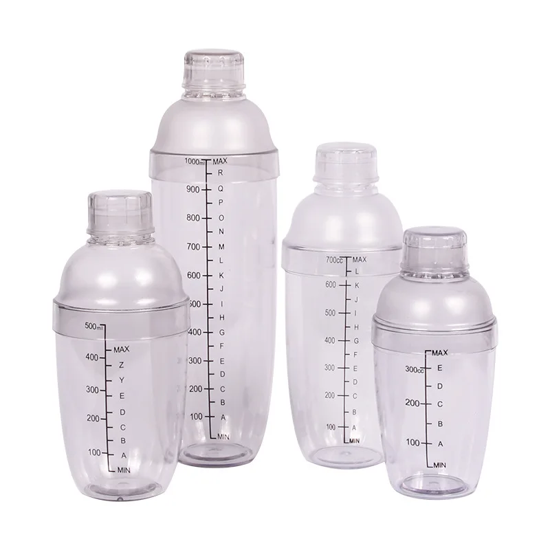 300/500ml Cocktail Shaker Bottle Wine Mixer Drink Tumbler Mixer Jigger with Scale Strainer Top Jars Professional Bar Tools