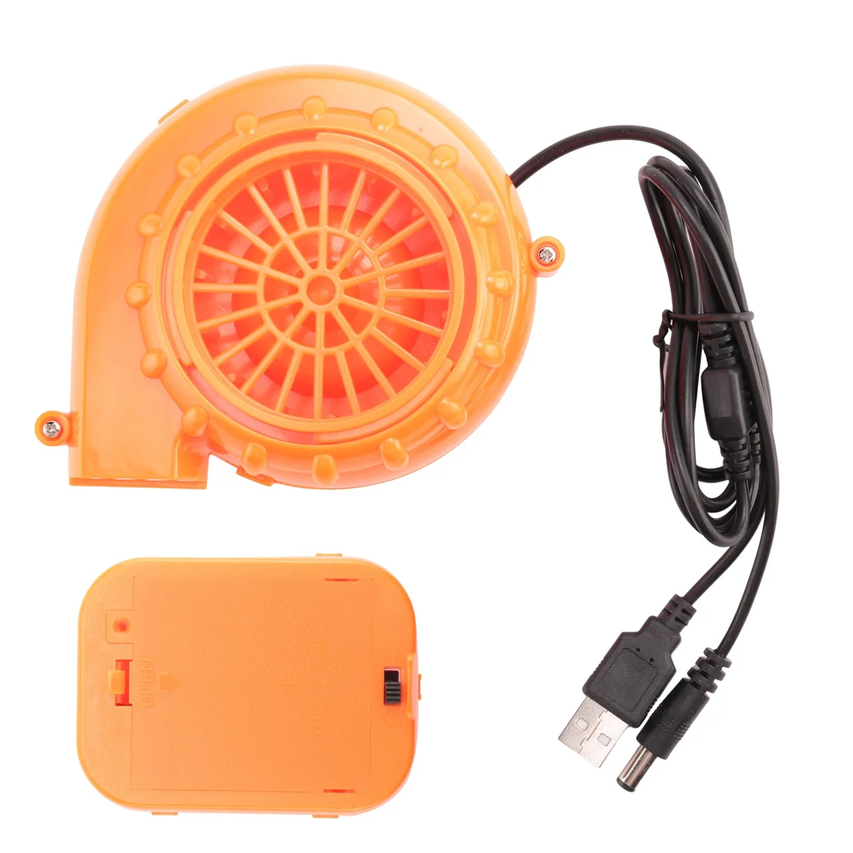 Mini Blower Fan for Dinosaur Costume or Mascot Head or Other Inflatable Game Costume Set, Orange