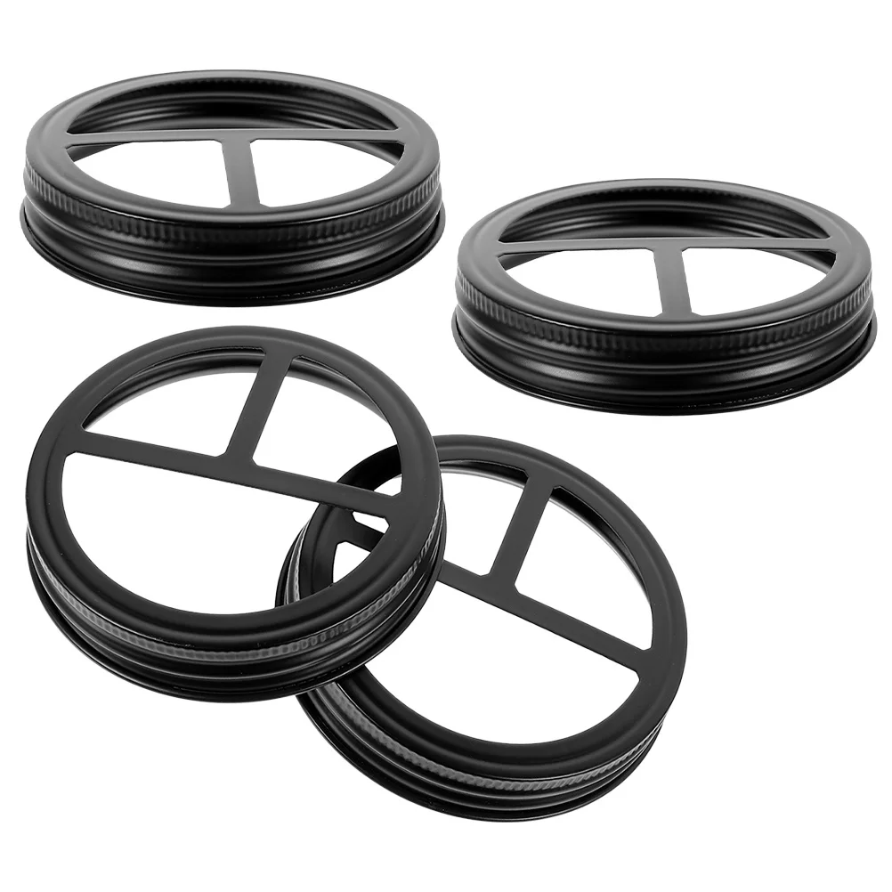 4Pcs Wide Mouth Mason Jar Toothbrush Holder Lids Round Metal Bathroom Accessories Toothbrush Toothpaste Storage Caps