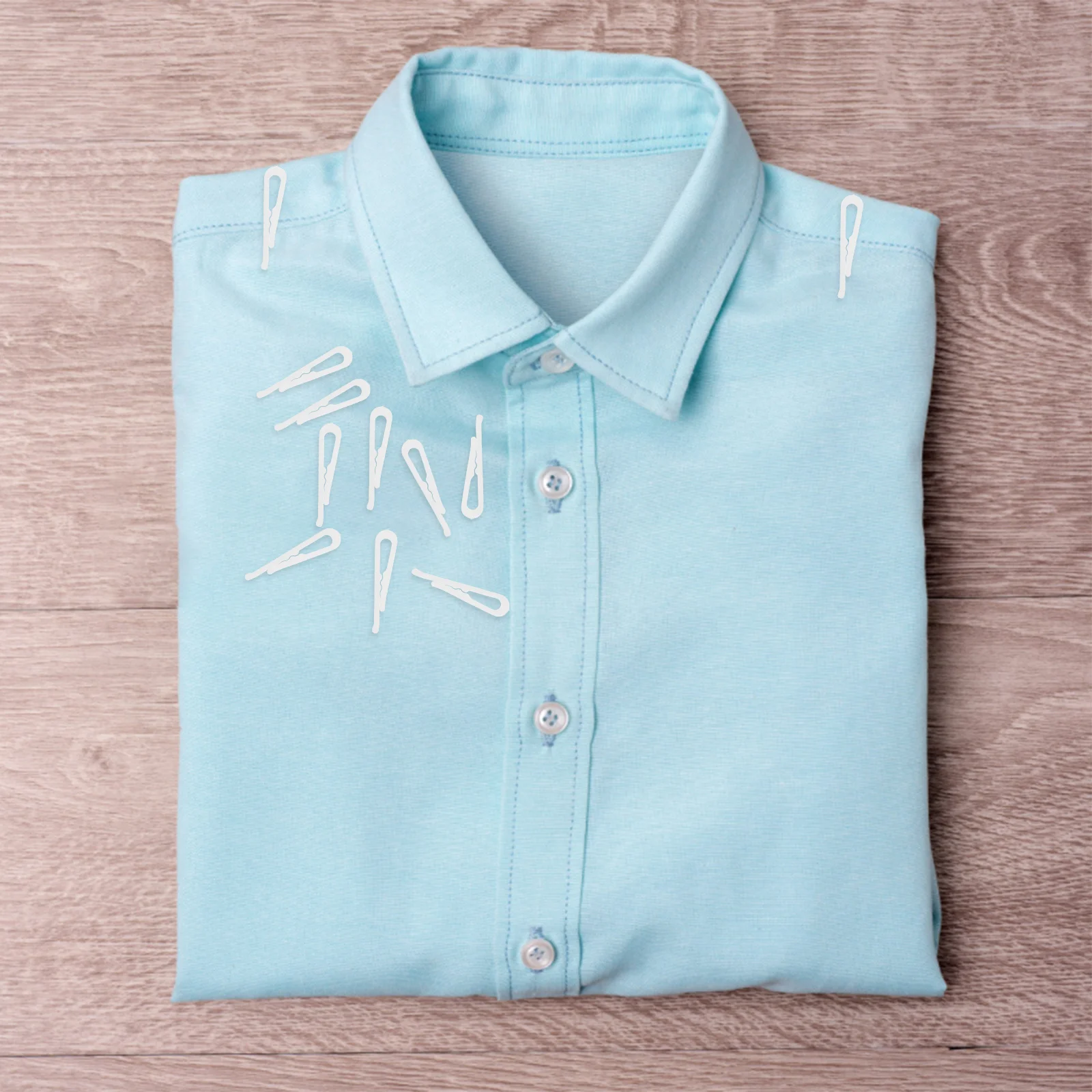 

100Pcs Shirt Fixing Clips Plastic U Shape Clamps with Teeth Wear Resistant Compact Portable for Clothes Socks Underwear