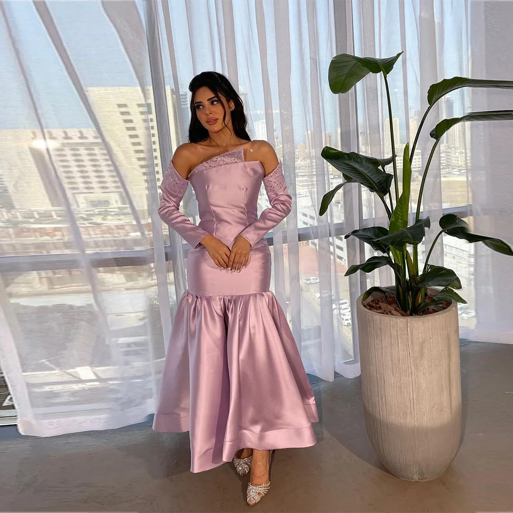 Exquisite Formal Occasion Dresses 2023 Mermaid Stain Party Dress with Beads Ruching Long Sexy Evening Gowns فساتين مناسبة رسمية