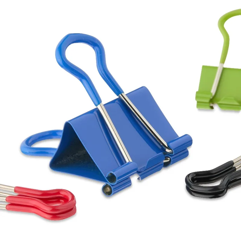Grip Binder Clips, Assorted Colors and Sizes, 24 Count