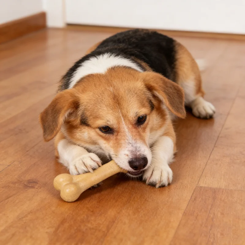 Hundekauknochen-Spielzeug, nahezu unzerstörbar, natürlich, ungiftig, bissfest, Welpenspielzeug für kleine, mittelgroße und große Hunde, Haustier-Kauspielzeug – Detail 3