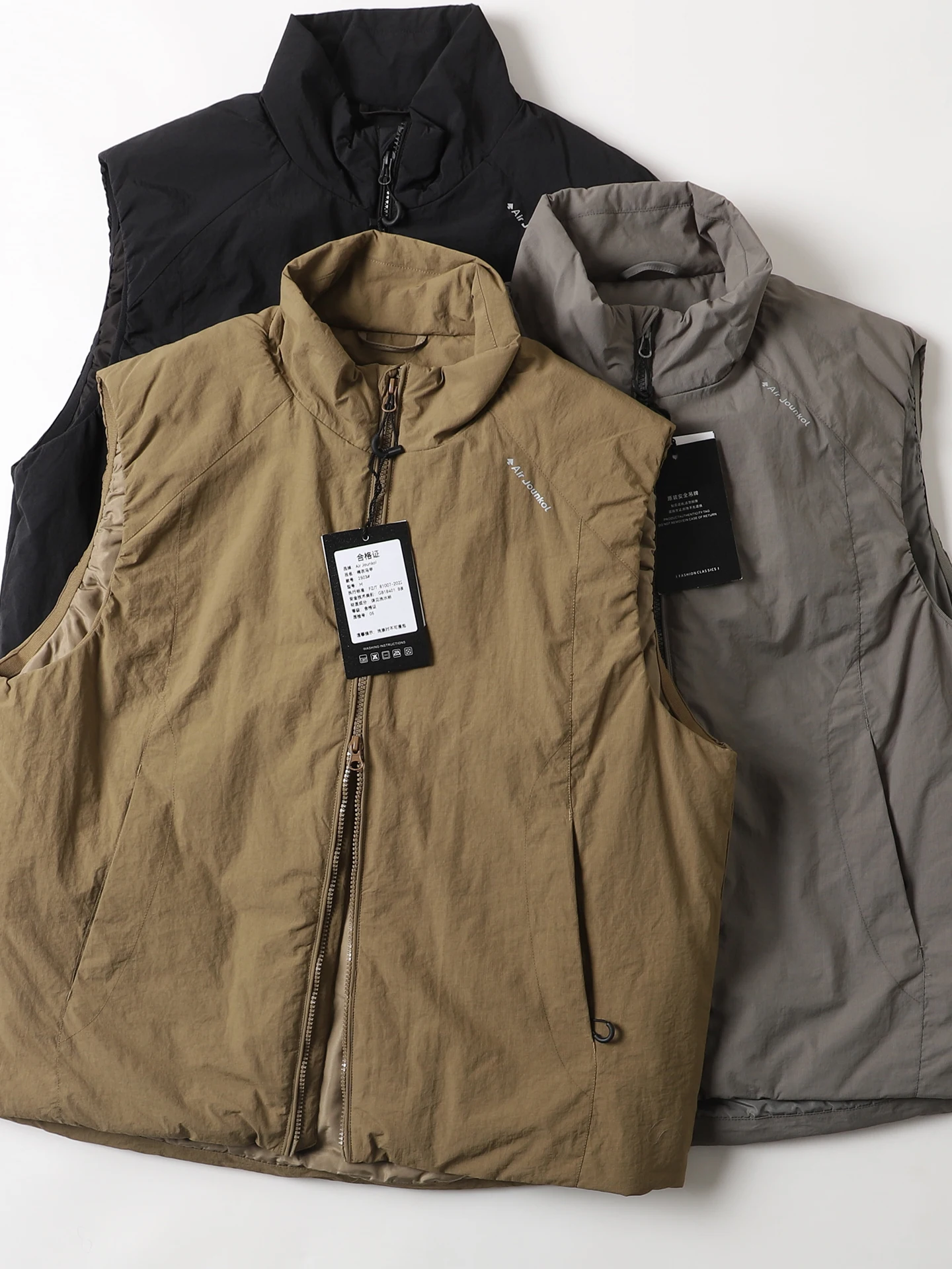 

Легкий уличный спортивный ветрозащитный водонепроницаемый хлопковый жилет с воротником-стойкой, молодежный модный осенне-зимний жакет на молнии