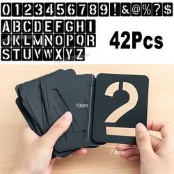 Juego de plantillas reutilizables de plástico para manualidades, plantillas con diseño de letras y números del alfabeto ahuecado, para dibujo de Graffiti, DIY, 42 piezas
