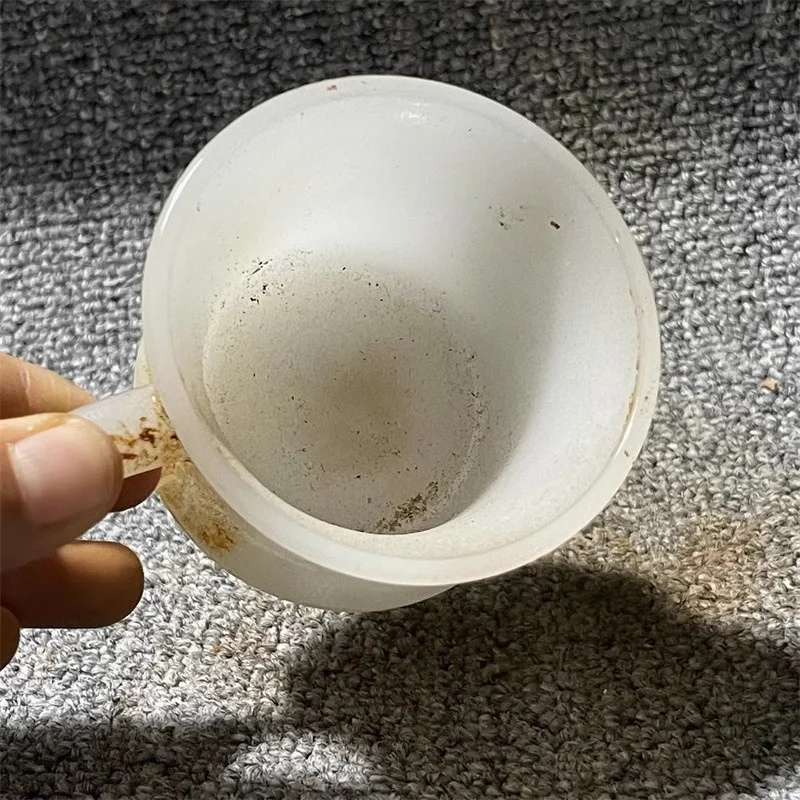 Rural Chinese Collectible Old Imperial Wine Glass Bamboo Knot Pattern Glass Cup for Home Decor And Collectors