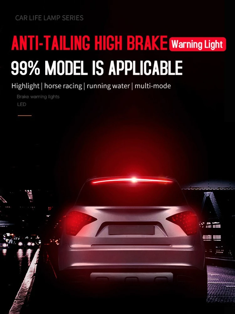 

Auto LED High Brake Light Warning Light Strips Driving with Streamer Steering Brake Lamp Anti Rear Collision for For Honda Audi