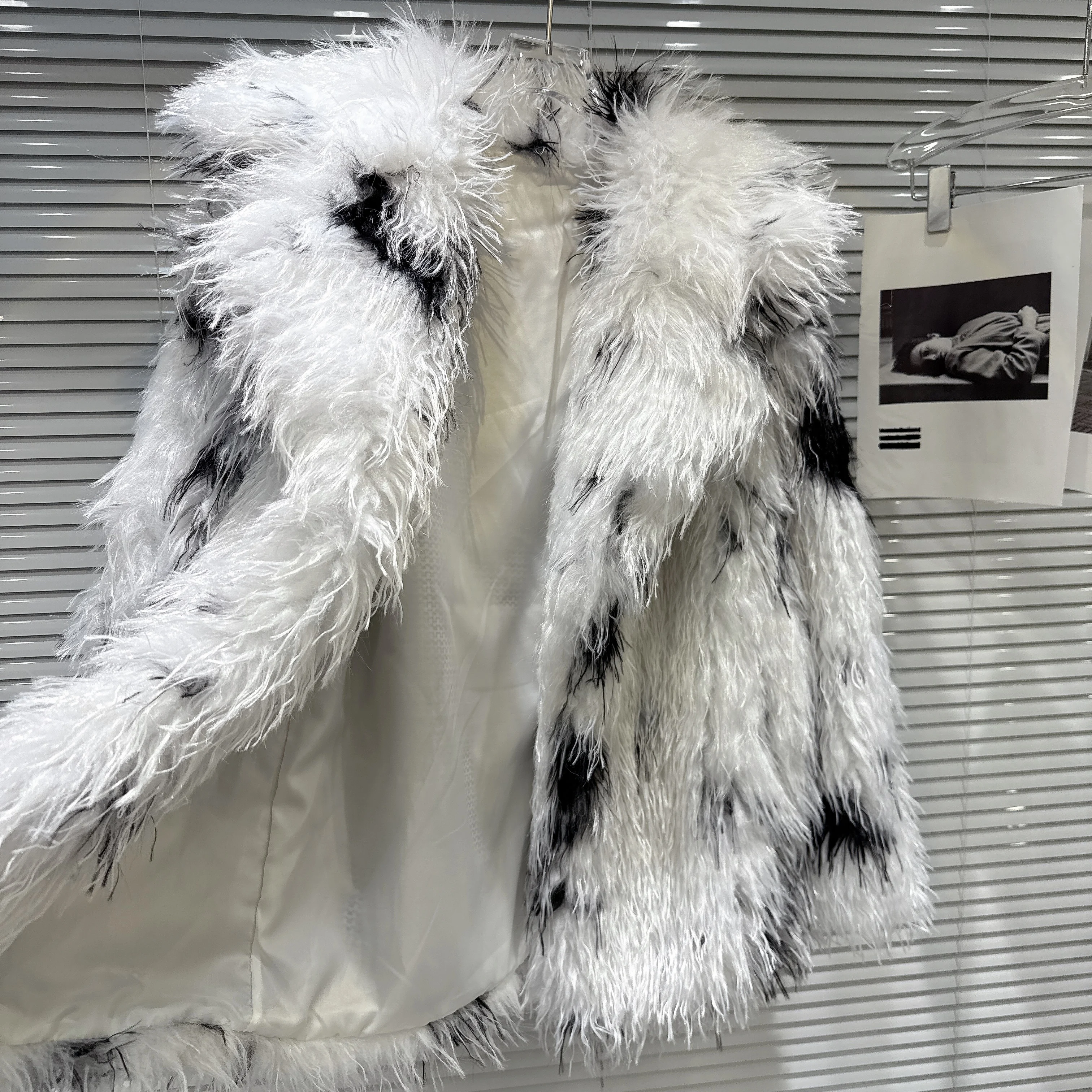 2025 inverno estilo coreano moda elegante socialite casaco de pele do falso turn-down colarinho manga longa engrossado quente fofo jaqueta feminina