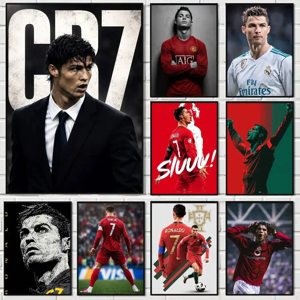Football Player Cristiano Ronaldo Funny Cute Cartoon Posters Prints Canvas Painting Wall Art Picture Living Room Home Decor