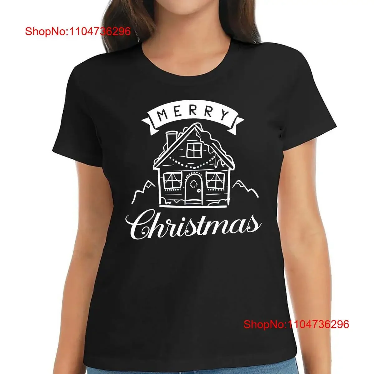 تي شيرت نسائي Merry Christmas Fun and Retro للحفلات أو قميص مغسول عتيق للارتداء اليومي ملابس الشارع الشهير قابلة للتنفس
