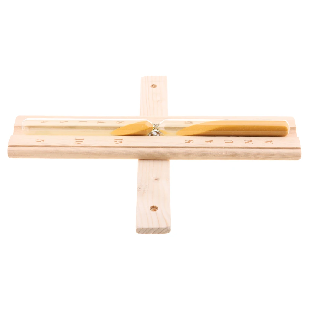 

Sauna Room Accessories Sand Clock Timer Wooden Hourglass 15 Minutes Countdown for Wellness and Steam Rooms