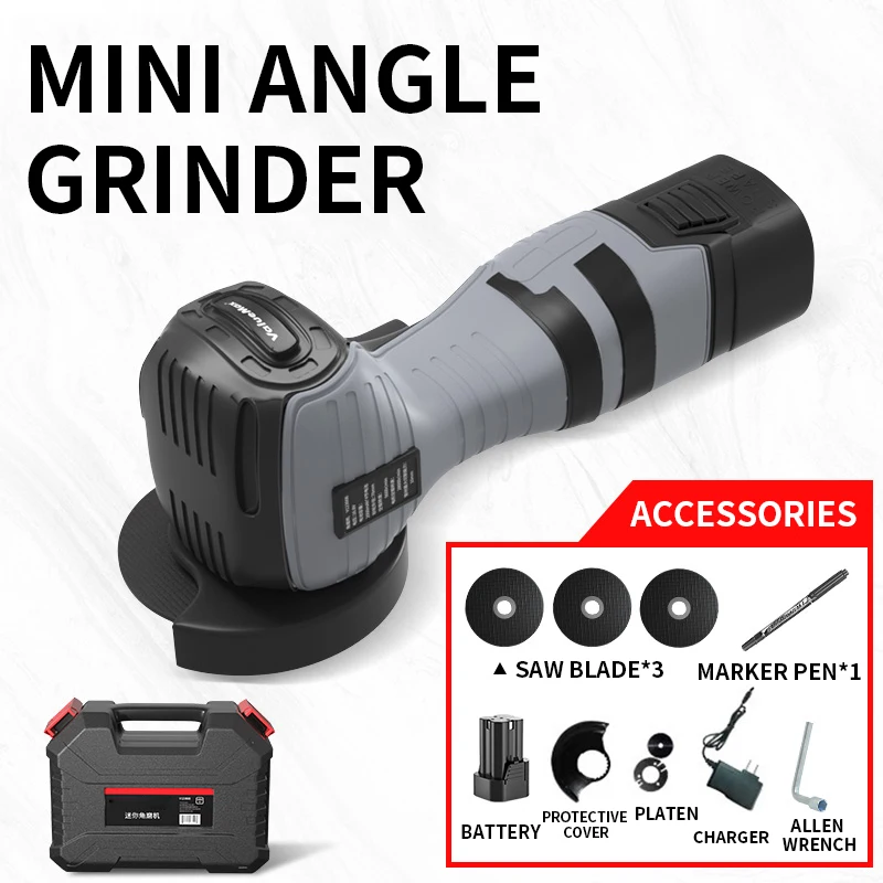 Mini Angle Grinder Rechargeable Home Grinding and Cutting Machine Multifunctional Lithium Electric Grinding Wheel