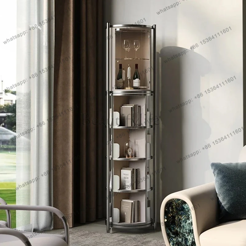 corner cabinet figure display stand rotating bookcase living room decorative cabinet