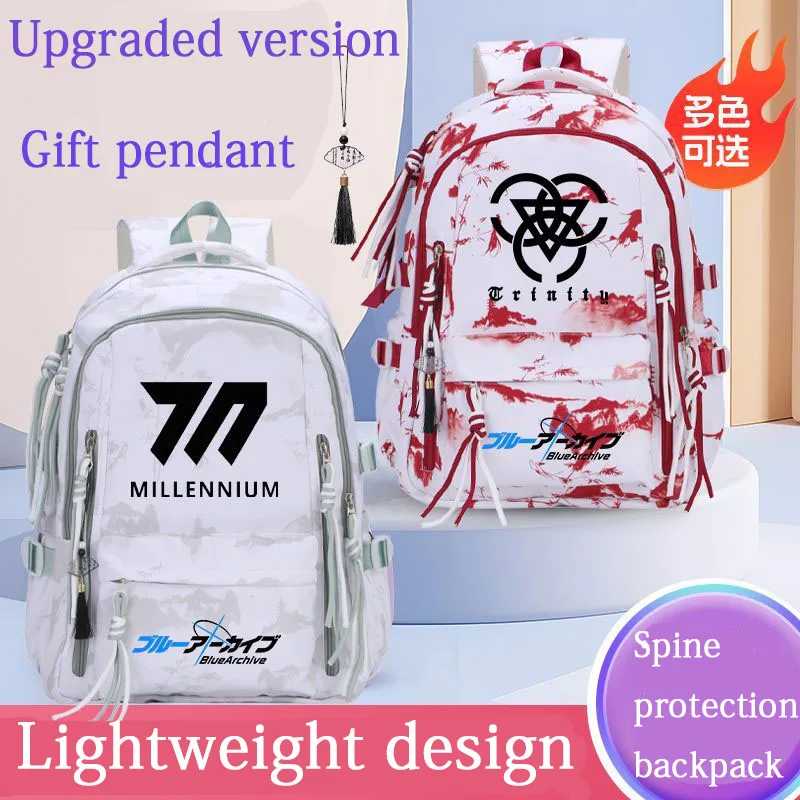 

Blue Archive Backpack Cartoon Fashion MomoTalk Same Student Schoolbag Spine Relief Backpack Large Capacity Children Schoolbag