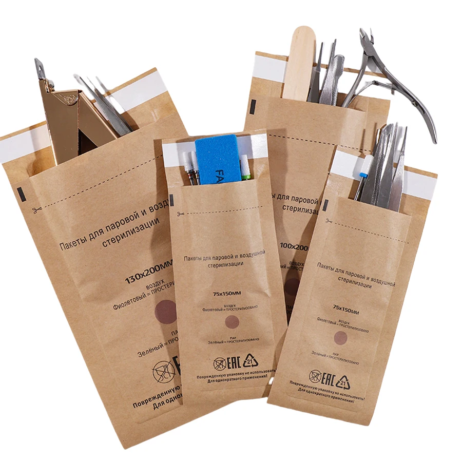 10Pcs High-Temperature Disposable Disinfection Bag for Beauty Nail Tools, Manicure Sterilization Pouch for Salon & Home Use