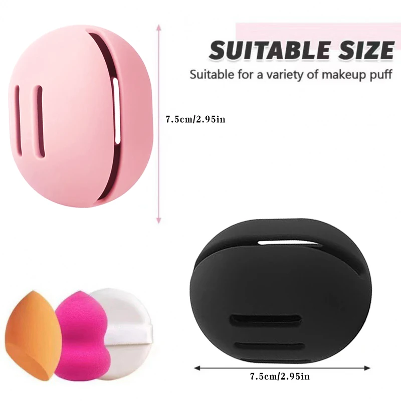 حقيبة سفر لإسفنجة المكياج، حقيبة تخزين إسفنجة تجميل مسامية من السيليكون صديقة للبيئة، حقيبة تخزين منتفخة للمكياج المحمولة للسفر C