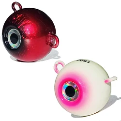 Leurre métallique phosphorescent avec tête plombée et yeux 3D, appât Élidéal pour la pêche en bateau, 30/50/80/100/120/150/180g, 1 unité