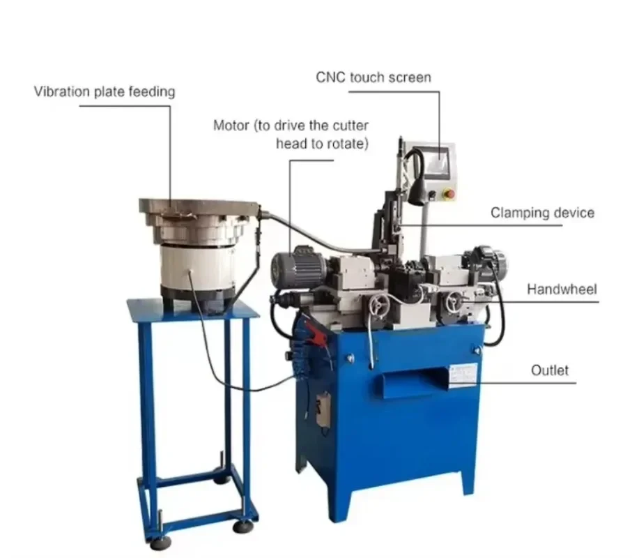 Numerical control double pipe rod chamfering machine with metal automatic feeding system