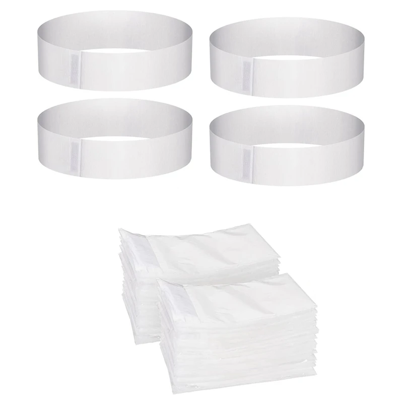 ABAC-100PCS Disposable Spa Facial Headbands,Elastic Headband Wrap With Adjustable Magic Tape,Stretch Non-Woven Facial Bandeau