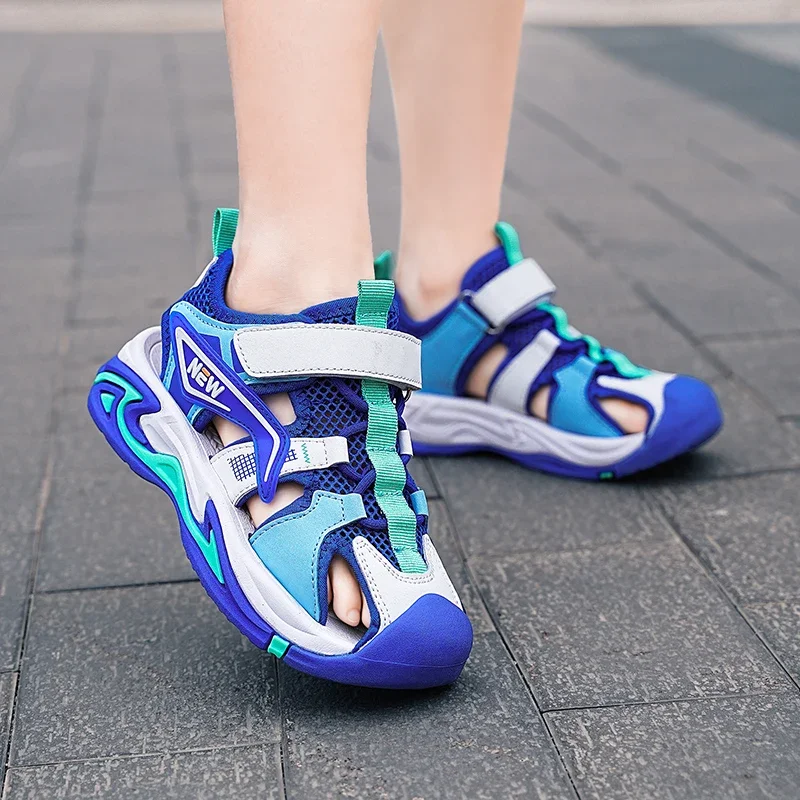 

2025 Boys Close Toe Sandals Kids Sneaker Footwear Children Student Beach Sandals Summer Leisure Sports Shoes