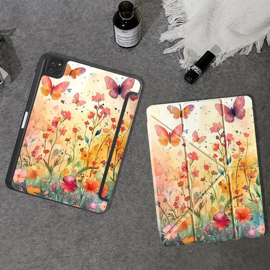 Butterfly Print Tablet Case For iPad Pro 2025 Air 4 5 M3 M2 1 2 M4 11inch Pro 11th 10th 9th 8th 7th 12.9inch Mini 6 7 Holder
