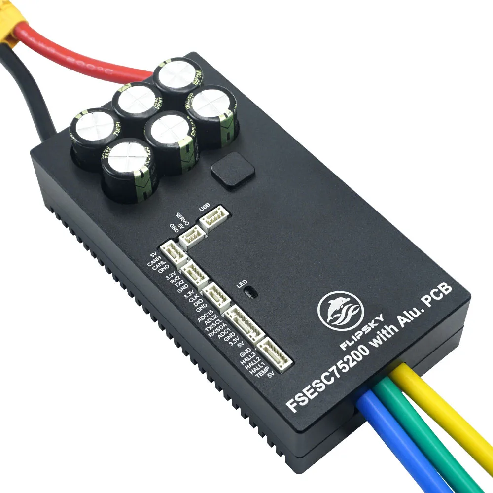 Flipsky 75200 Brushless Motor Speed Controller, 4‑20S Li‑ion 200A Continuous VESC ESC Aluminum PCB Support CAN UART SPI